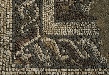 Mosa&iuml;que romaine &agrave; Milreu, Est&oacute;i, Algarve, Portugal