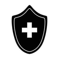 shield with cross icon vector illustration design