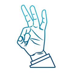 Ok hand symbol pop art icon vector illustration graphic design