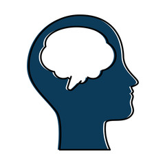 human profile with speech bubble vector illustration design