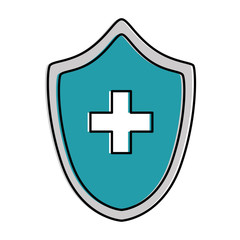 shield with cross icon vector illustration design