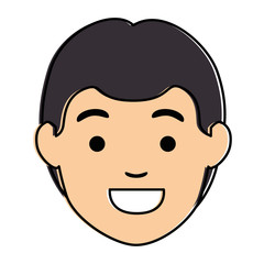 young man head avatar character vector illustration design