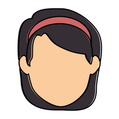 beautiful woman head avatar character vector illustration design