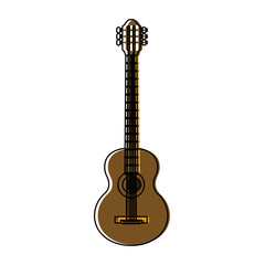 Naklejka premium Acoustic guitar music instrument icon vector illustration graphic design