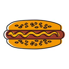 Hot dog fast food icon vector illustration graphic design