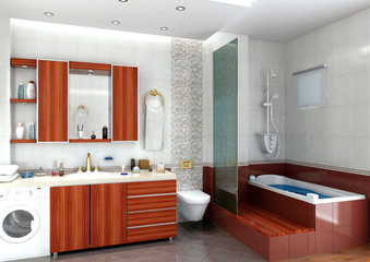 3d render of modern bathroom