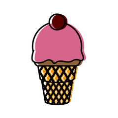 Ice cream cone icon vector illustration graphic design