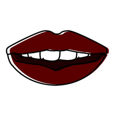 Sexy lips cartoon icon vector illustration graphic design