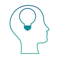 profile with bulb light vector illustration design