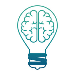 bulb light with brain vector illustration design