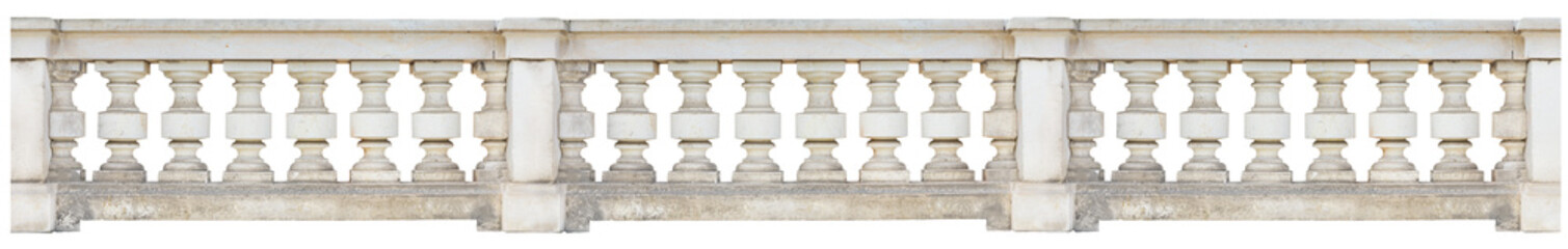 Long baroque balustrade (isolated on white background) - 182052340