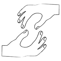 hands in holding position icon image vector illustration design 