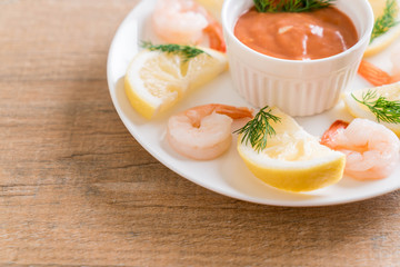 shrimp cocktail with sauce