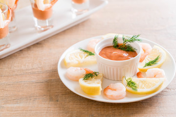shrimp cocktail with sauce