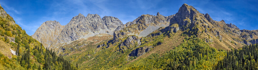 Mountain panorama, near the lake Kardyvach. Caucasian Biosphere Reserve