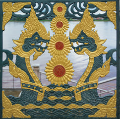 Naga pattern at fence in Nongkhai Thailand