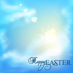  Easter background.The sky with clouds.
