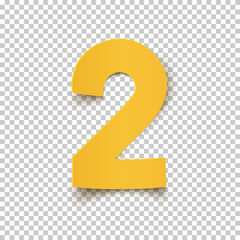 Number two yellow, abstract design.