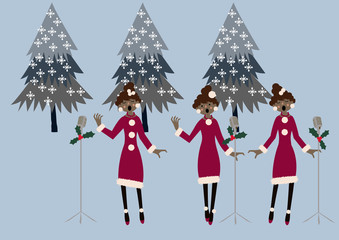 冬のイメージ 音楽 聖歌 讃美歌 クリスマスコンサート Wall Mural Tomoko Arakawa