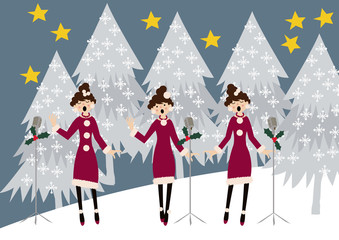 冬のイメージ 音楽 聖歌 讃美歌 クリスマスコンサート Wall Mural Tomoko Arakawa