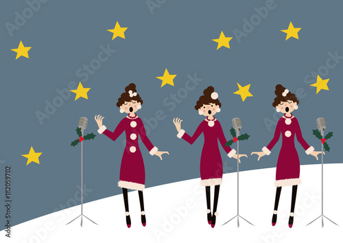 冬のイメージ 音楽 聖歌 讃美歌 クリスマスコンサート Wall Mural Tomoko Arakawa
