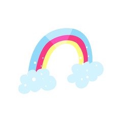 Rainbow and clouds cartoon vector Illustratio