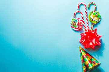 christmas toys, candy, beautiful background