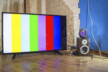 interference on a TV set on the floor