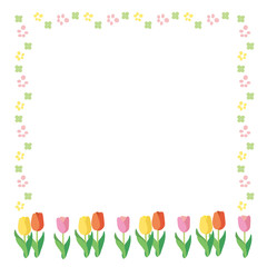 春　チューリップ　フレーム　イラスト
