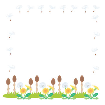 つくし タンポポ イラスト フレーム Stock Vector Adobe Stock つくし タンポポ イラスト フレーム Stock Vector Adobe Stock