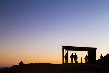 Silhouetted Young People 