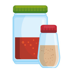spices bottles isolated icon vector illustration design