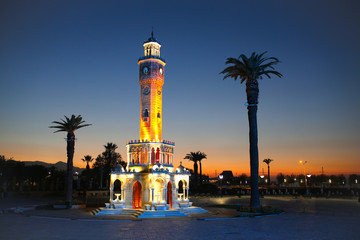 Clock tower of Izmir. - obrazy, fototapety, plakaty
