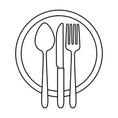 dish with cutlery set isolated icon vector illustration design