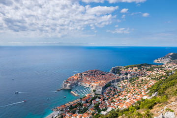 Fototapeta na wymiar Aerial view of the medieval city of Dubrovnik, Dalmatia, Croatia, Adriatic Sea, Europe