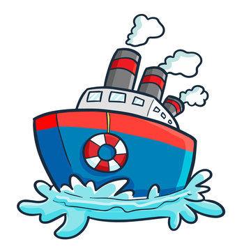 Cool and funny cruise ship on holiday travel - vector.