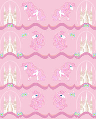 Pattern with cute unicorns © diavolessa