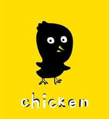 Funny cartoon chicken