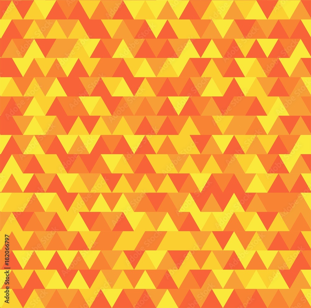 Aufkleber seamless triangle pattern. geometric abstract texture background. yellow and orange color. vector il