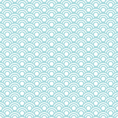  Retro Seamless Half Circle Pattern Turquoise
