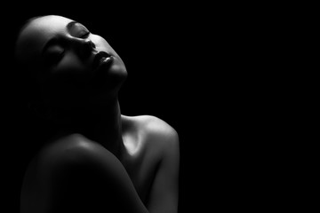 woman in dark