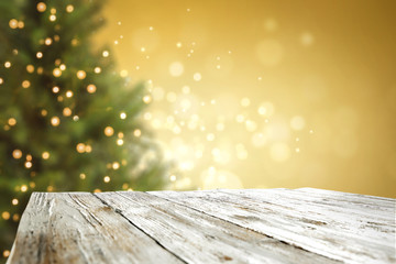 christmas time and desk of free space for your decoration. 