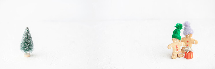 couple near the Christmas tree