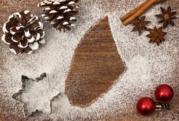 Festive motif of flour in the shape of Djibouti (series)