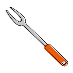 grill fork cutlery isolated icon vector illustration design