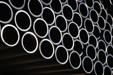 Black Pipe Pile Pipeline verticle diagonal