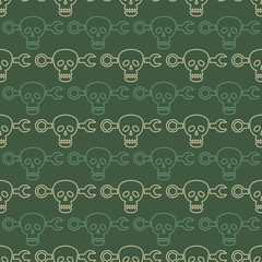 Seamless pattern with skulls for your design
