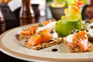 Salmon canape