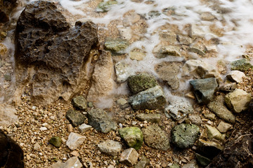 Wave and rocks