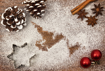 Festive motif of flour in the shape of Newfoundland (series)